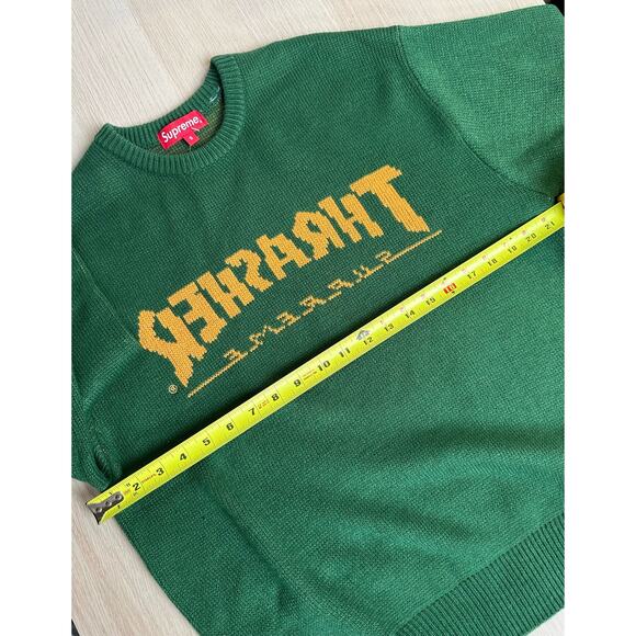 Supreme x Thrasher Sweater Green Size S FW21 - NEW - Picture 8 of 9